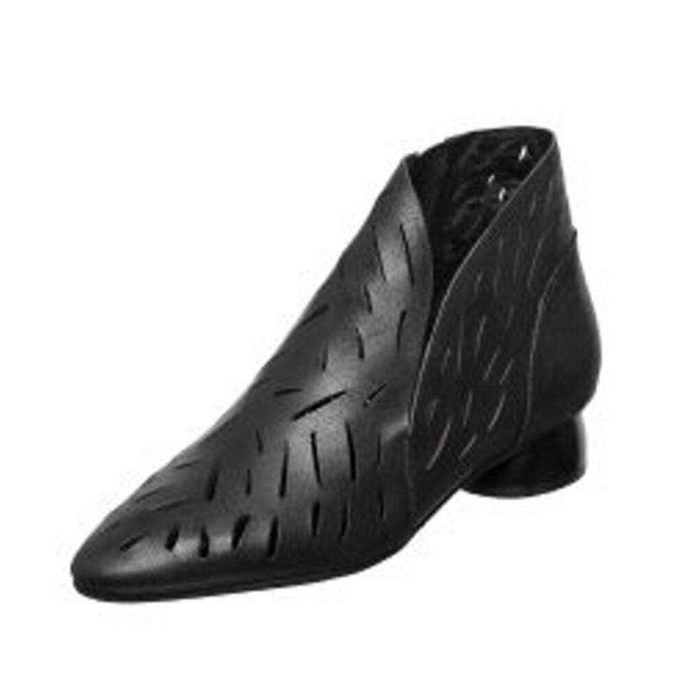 Antelope Size 36 or 5.5 US Black Leather Pointed Toe Ankle Bootie Ren Laser Lux